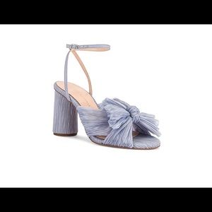 Loeffler Randall Camilia Dupe Dusty Blue Block Heel with Bow